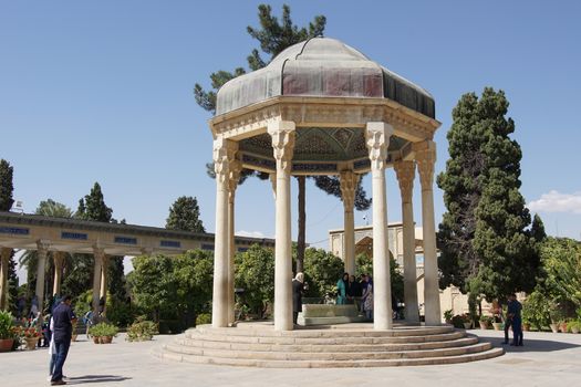 SHIRAZ, IRAN - OCTOBER 7, 2016: Tomb of the famous poet Hafis on October 7, 2016 in Shiraz, Iran, Asia