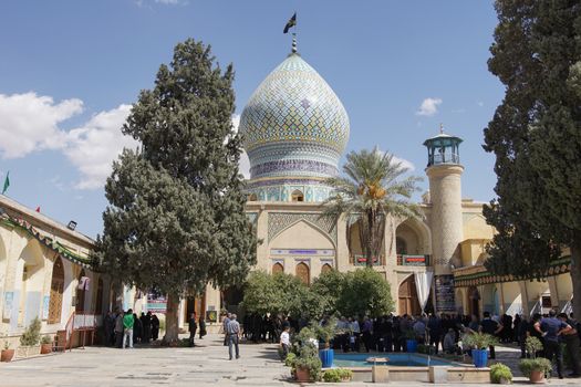 SHIRAZ, IRAN - OCTOBER 7, 2016: Shrine and mosque Ali ebn-e Hamzeh on October 7, 2016 in Shiraz, Iran, Asia