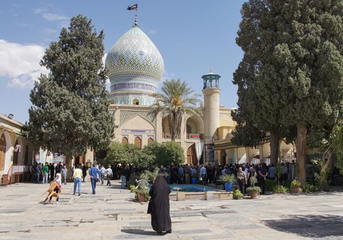 SHIRAZ, IRAN - OCTOBER 7, 2016: Shrine and mosque Ali ebn-e Hamzeh on October 7, 2016 in Shiraz, Iran, Asia