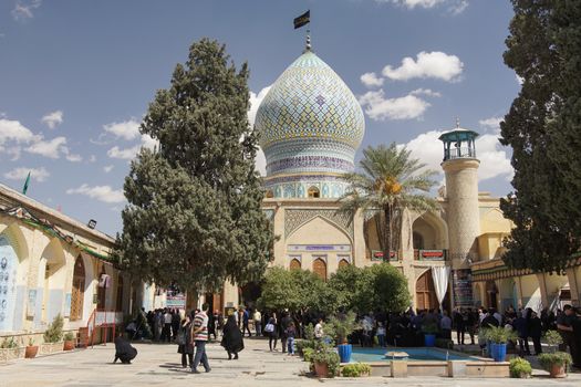 SHIRAZ, IRAN - OCTOBER 7, 2016: Shrine and mosque Ali ebn-e Hamzeh on October 7, 2016 in Shiraz, Iran, Asia