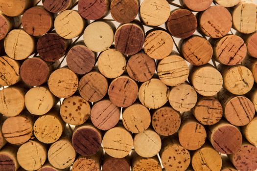 Stack of used wine corks