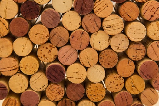 Stack of used wine corks