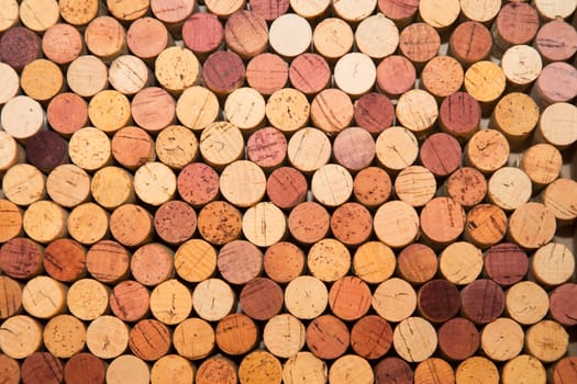 Stack of used wine corks