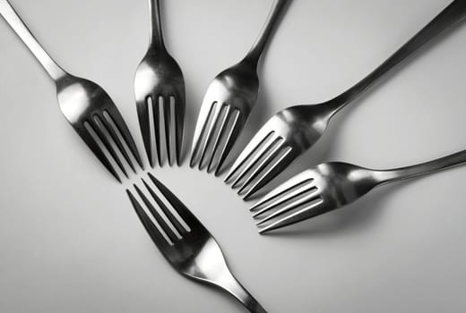 forks abstract composition on white background