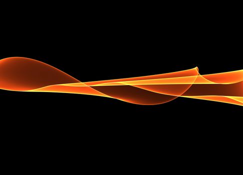 abstract red wavy smoke flame over black background.