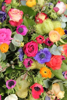 Mixed wildflower arrangement in bright colors