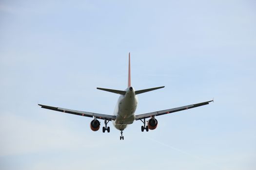 Commercial airplane approaching the runway