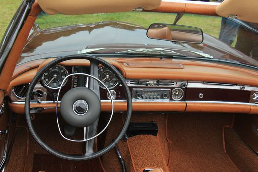 Dashboard of a vintage sports car