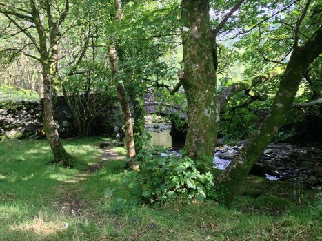 Stone built bridge over a small river