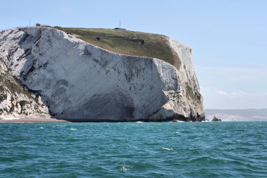 Chalk cliff on the coast above the ocean