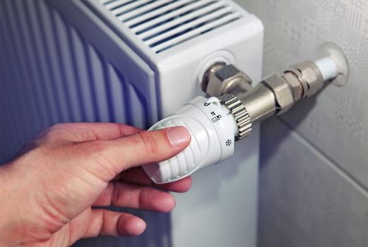 hand that regulates temperature in a heating radiator