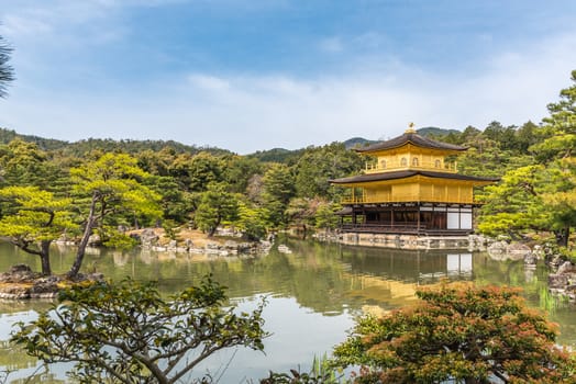 Kinkaku-ji, the Golden Pavilion in spring, Buddhist temple in Kyoto, Japan