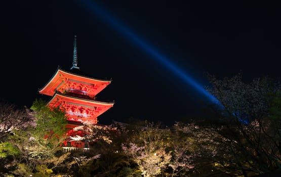 Kiyomizu dera temple , light up in spring