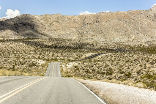 A lonely road through the Nevada desert