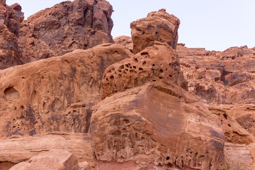 Porous rock formations in The Valley of Fire