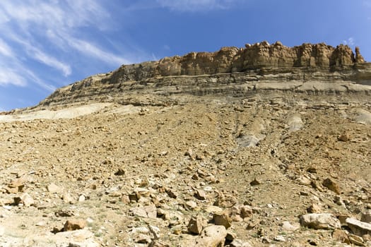 Slopes of rock from tall rock formations in Utah