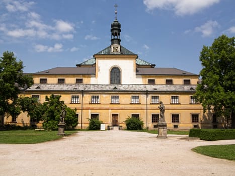 The Kuks hospital with Holy Trinity Church, built between 1707-1712, designed by Italian architect Giovanni Battista Alliprandi. The extensive baroque complex was built by the owner of the local manor Franz Anton von Sporck in the years 1692-1724.