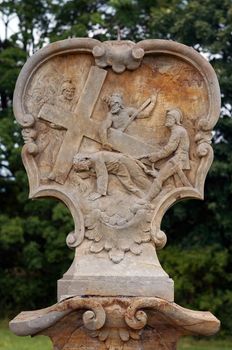 Relief - Calvary - Stations of the Cross - Jesus falls the second time