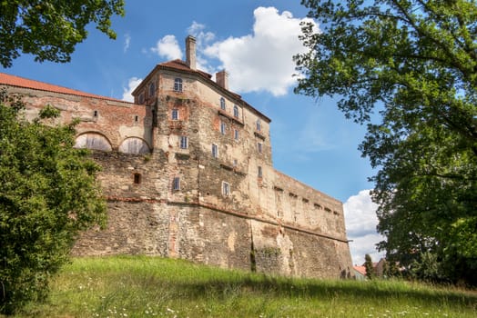 Horsovsky Tyn Castle - originally the bishop's castle from 13th century was rebuilt in the 16th century and expanded into a vast palace complex, Horsovsky Tyn, Czech republic