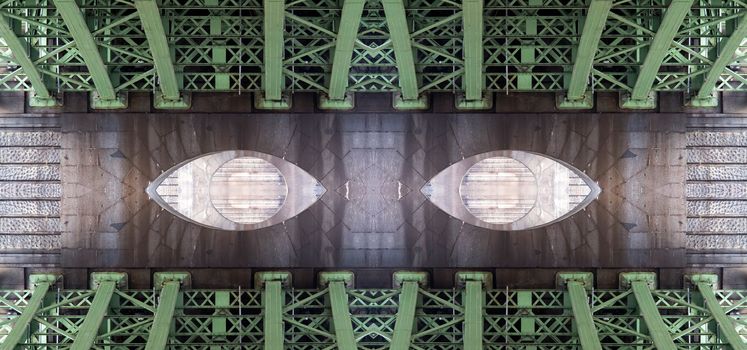 Conceptual image - under the bridge - bridge structure - digitally altered