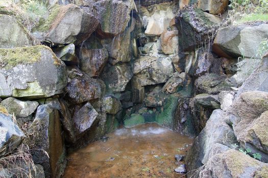 Detail of the mineral water spring - ferruginous water