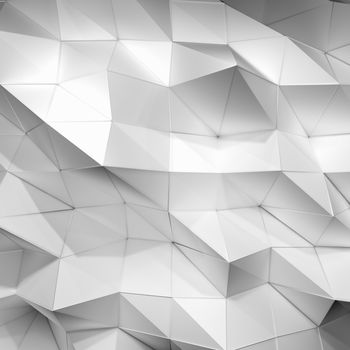 Beautiful white triangle abstract background. 3D illustration. Template fow your design