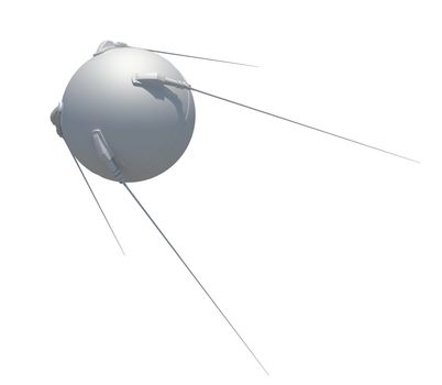 Earth satellite sputnik. 3D illustration. isolated on white background