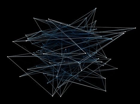 Abstract network connection on black background. 3D illustration