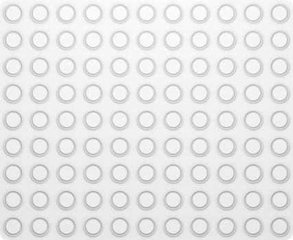 Circle Pattern. Regular White Texture. 3D illustration