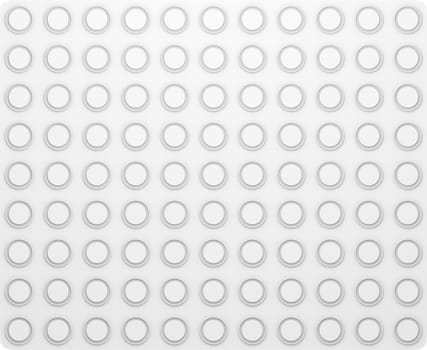 Circle Pattern. Regular White Texture. 3D illustration
