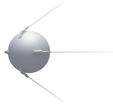 Earth satellite sputnik. 3D illustration. isolated on white background