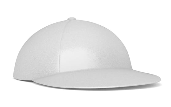 White Baseball Hat. Isolated on White Background. 3D illustration