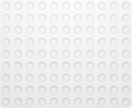 Circle Pattern. Regular White Texture. 3D illustration