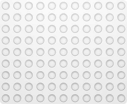 Circle Pattern. Regular White Texture. 3D illustration