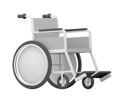 Wheelchair. Isolated on White Background. 3D illustration