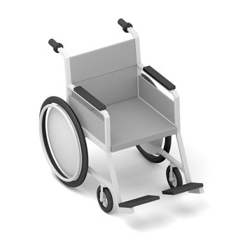 Wheelchair. Isolated on White Background. 3D illustration