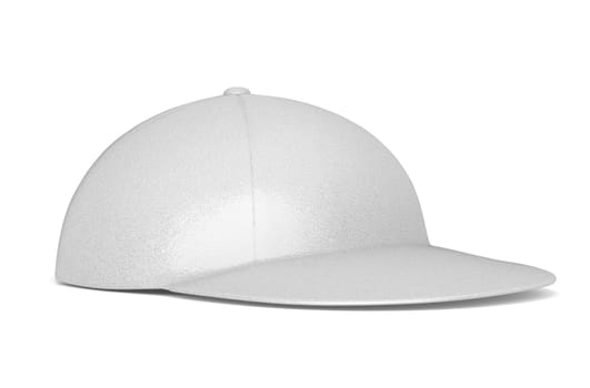 White Baseball Hat. Isolated on White Background. 3D illustration