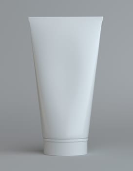 Tube Mock-Up For Cream Template. Gray background. 3D illustration