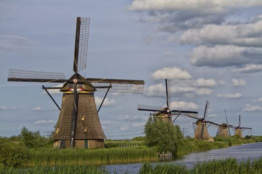 The windmills of Kinderdijk world heritage site