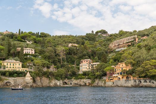 Coastline between Portofino and Santa Margherita Ligure in Italy