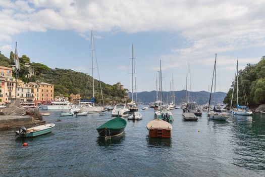 The view from Portofino into the harbour from the pavement