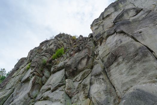 The Externsteine, striking sandstone rock formation in the Teutoburg Forest, Germany, North Rhine Westphalia