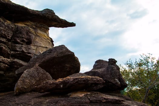 stone mountain phu pha thoep National Park,Mukdahan Province,Thailand