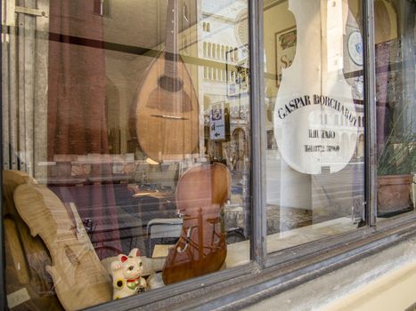 A violin shop - laboratory in Cremona Italy