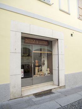 A violin shop - laboratory in Cremona Italy