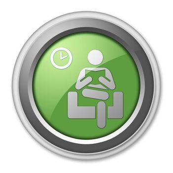 Icon, Button, Pictogram with Waiting Room symbol