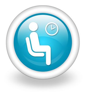 Icon, Button, Pictogram with Waiting Room symbol