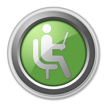 Icon, Button, Pictogram with Waiting Room symbol