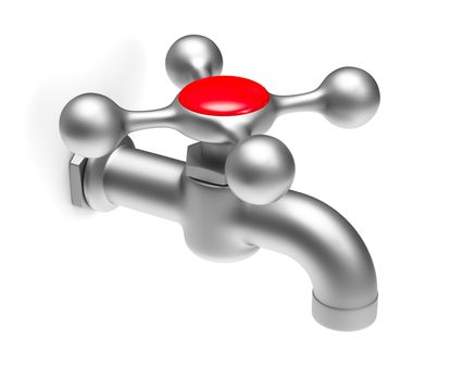 faucet on white background. Isolated 3D image