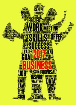 Business 2017 word cloud concept in emoticon shape